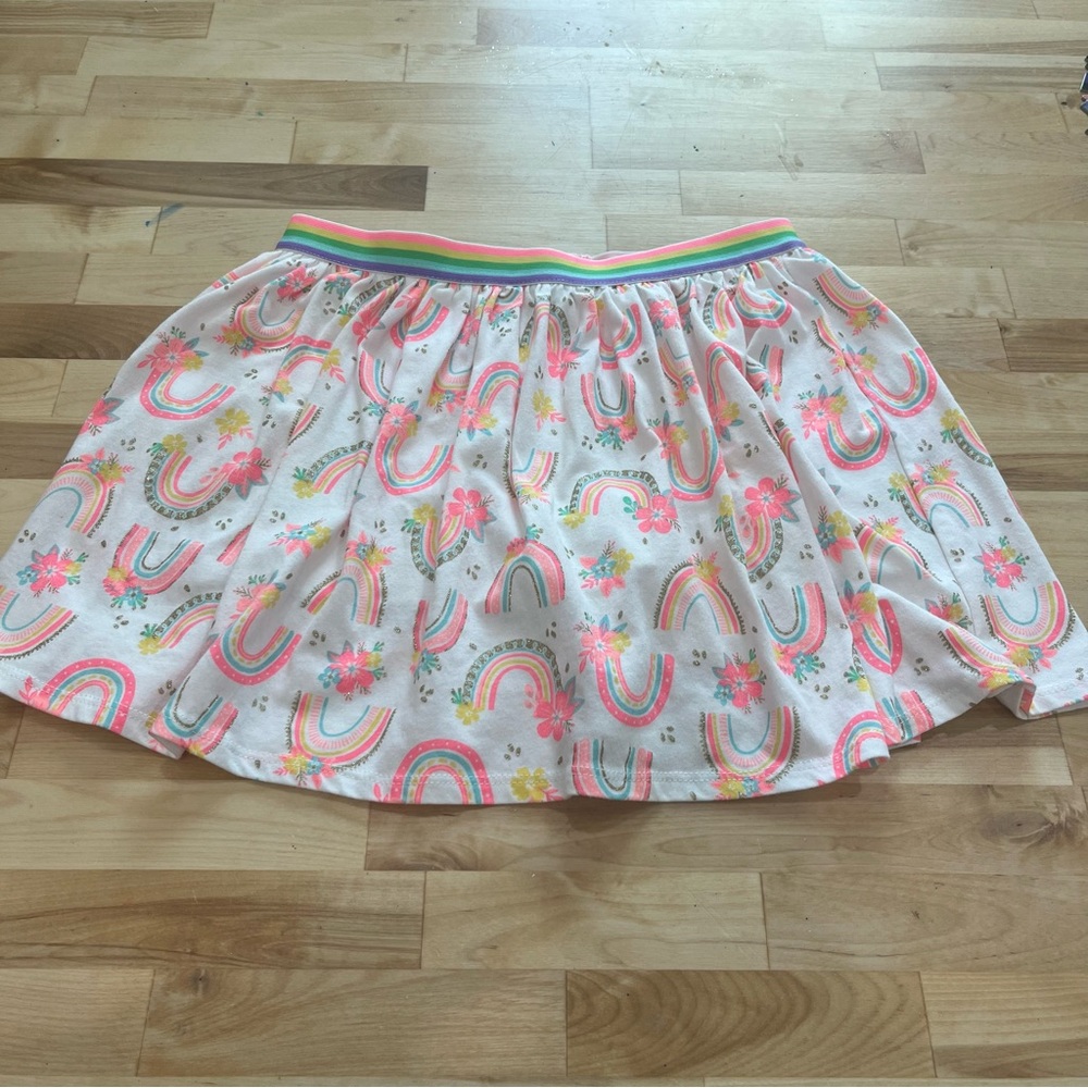 Cynthia Rowley White and Pink Rainbow Mini Skirt